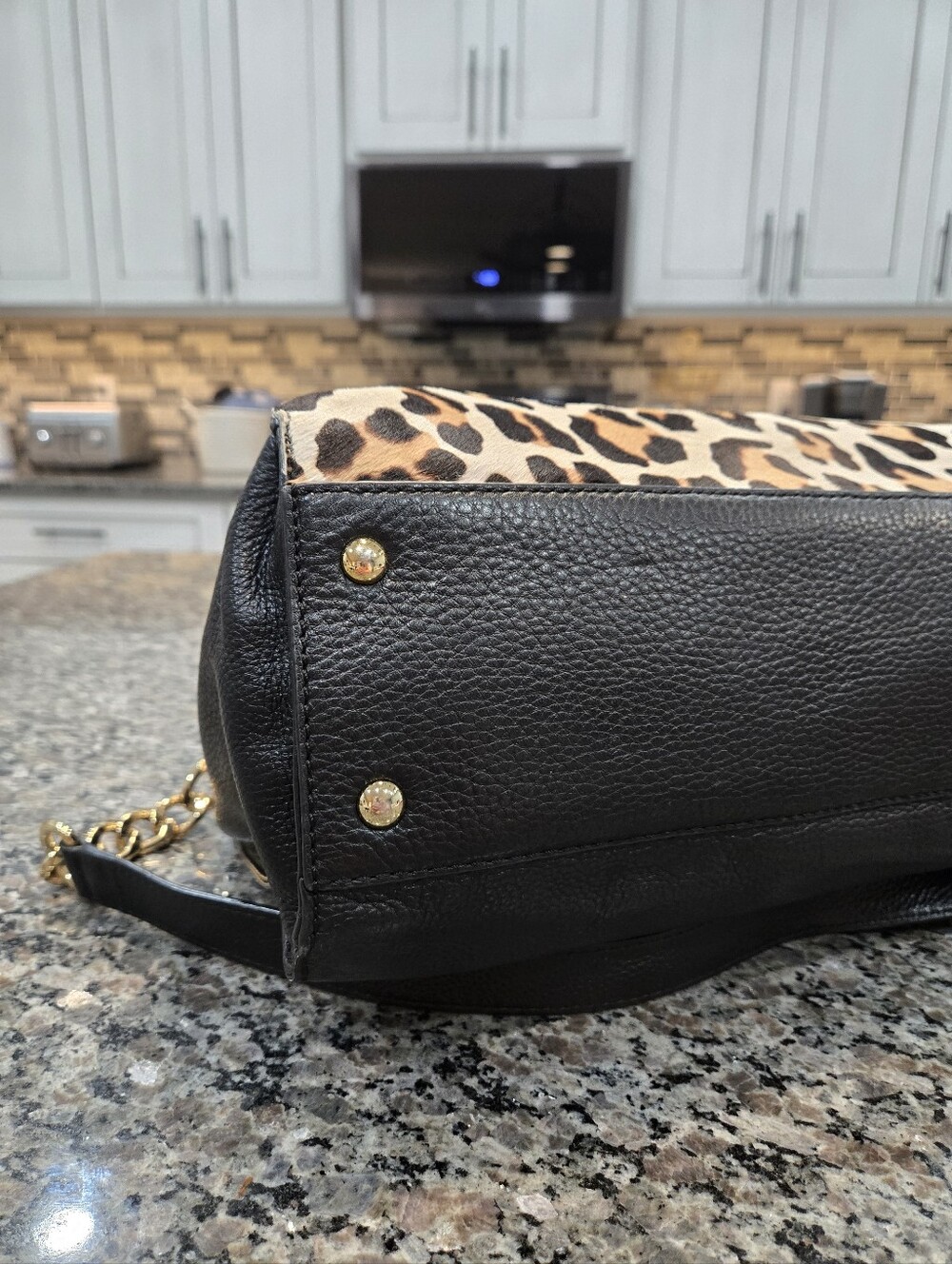 Michael Kors Leopard Calf Hair Hamilton Satchel - Picture 11 of 15